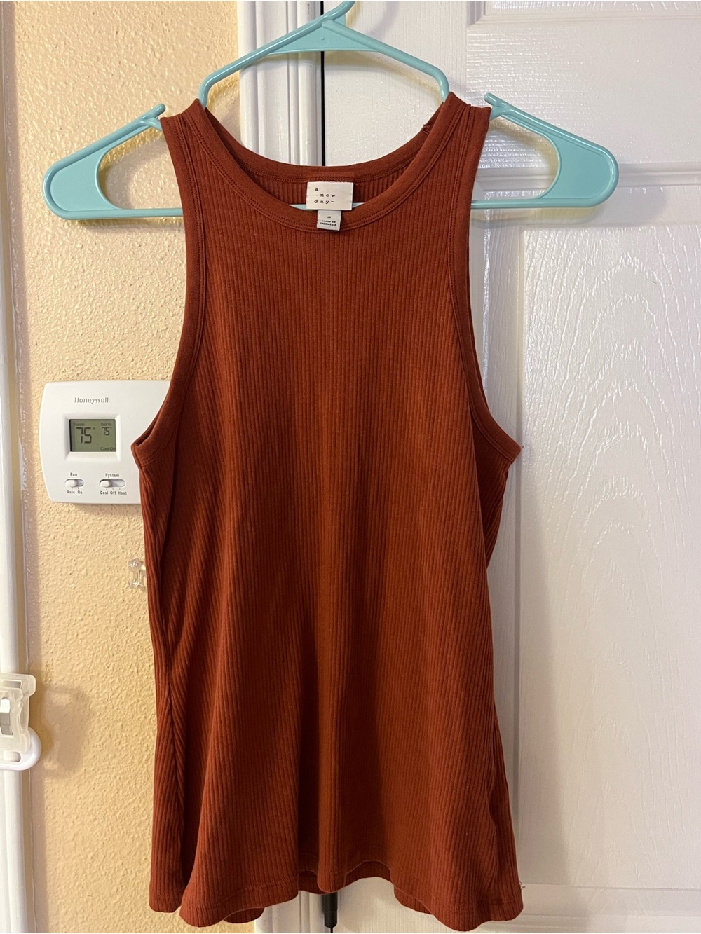 A New Day Rust Tank Ribbed Tank Top